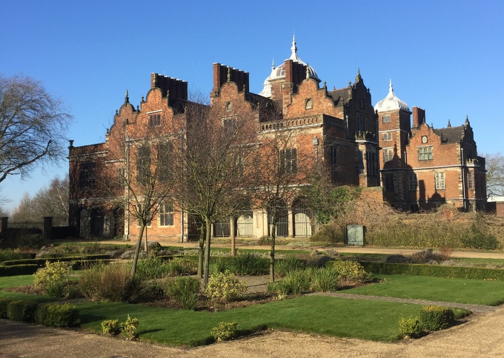 Aston Hall in the sunshine, photographed from Lady Holte's garden